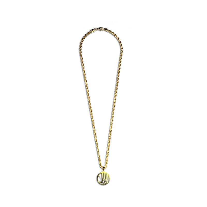 Salam Wide Yellow Gold Pendant Necklace