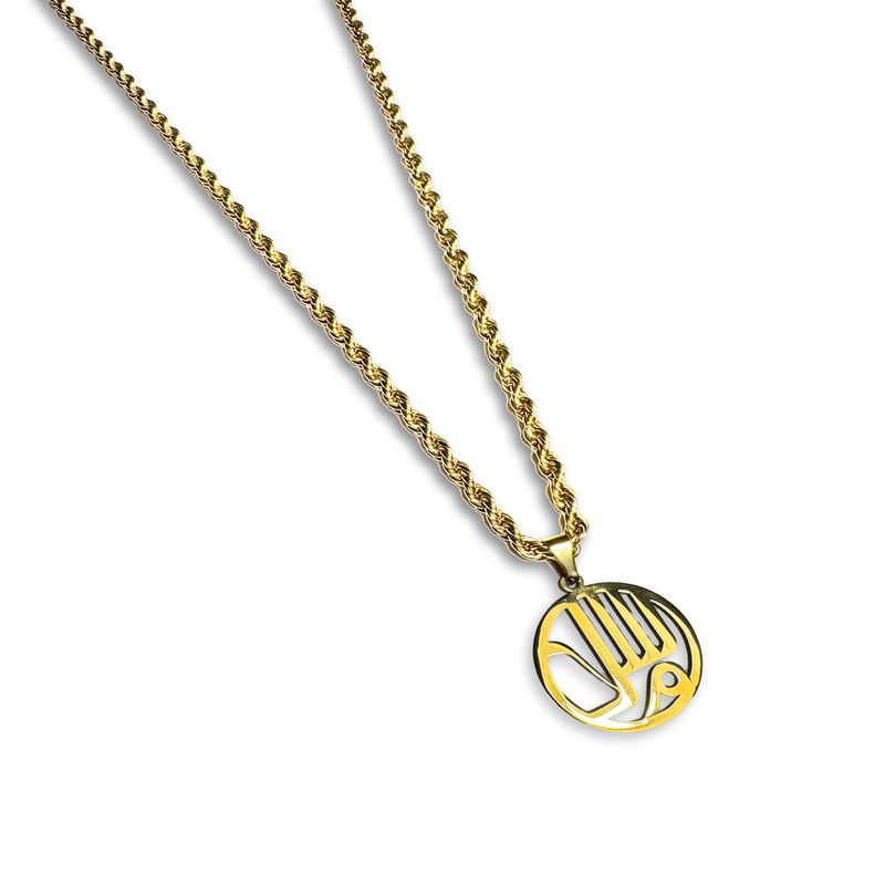 Salam Wide Yellow Gold Pendant Necklace